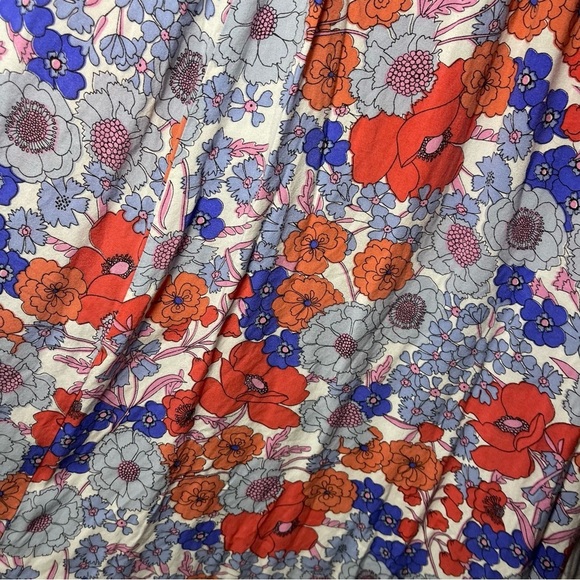 Japna Women Blue Red multi color floral strapless flowy maxi summer dress in XS - Picture 4 of 8